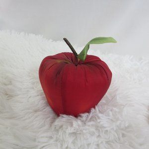 Vintage Apple Fabric Plush Christmas Decoration Red Satin The Broadway